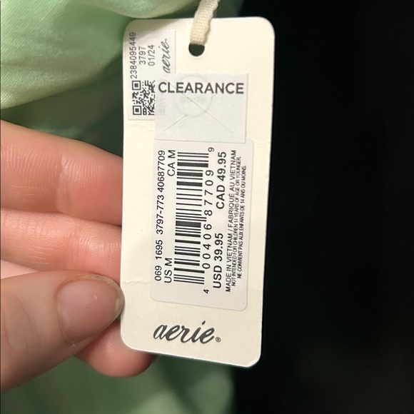 🆕 Aerie SMOOTHEZ Scoop Mint Green Bodysuit Medium Spaghetti Strap Bodysuit - Picture 8 of 8